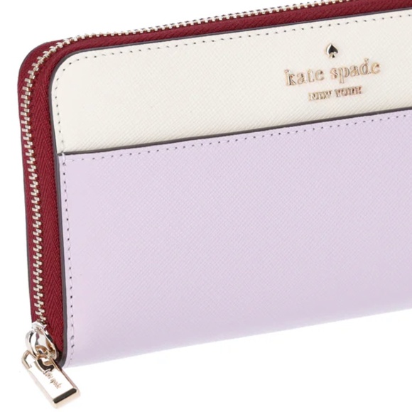 NWT NEW Kate Spade Madison Leather Large Continental Zip Wallet Lilac Moon KC509 - Picture 3 of 8